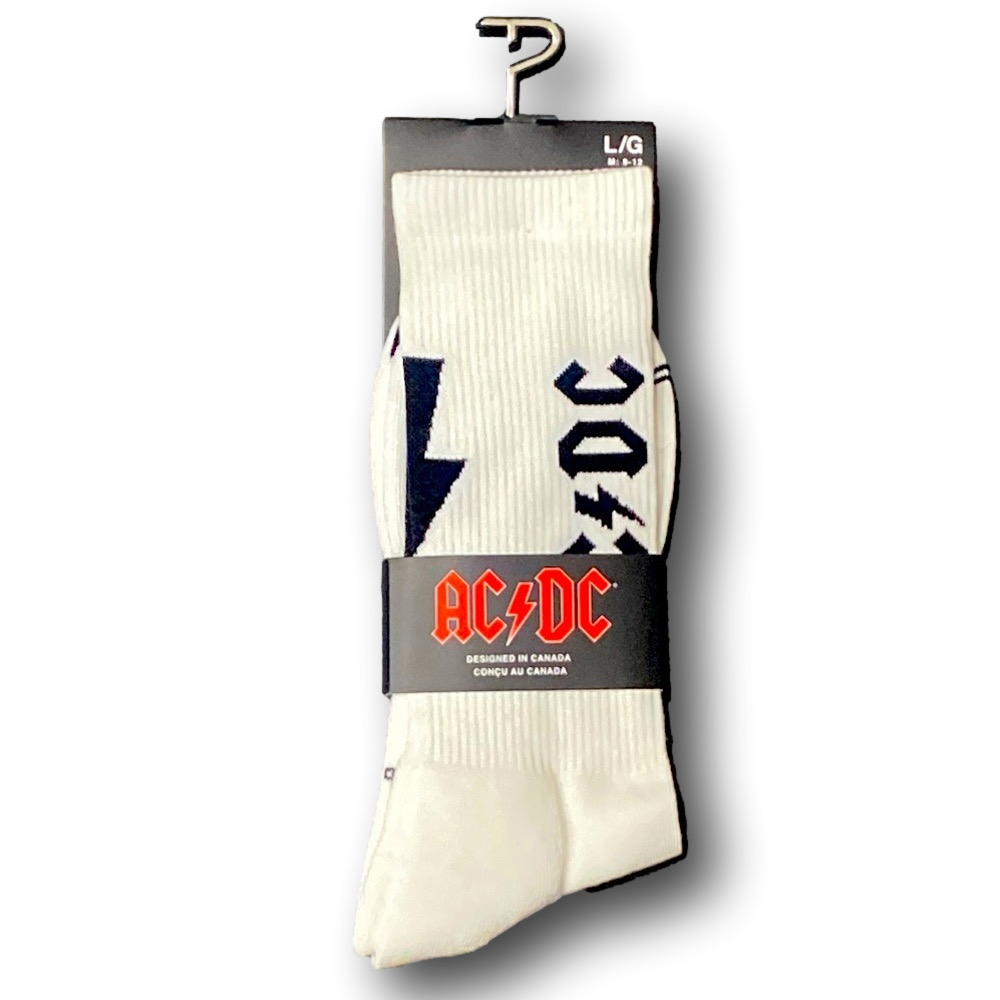 3/$20 AC/DC Retro Funny Novelty Crew Socks - NWT